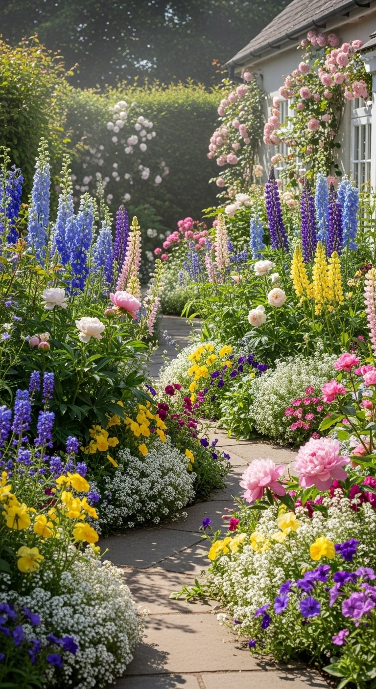 Colorful Seasonal Flower Garden