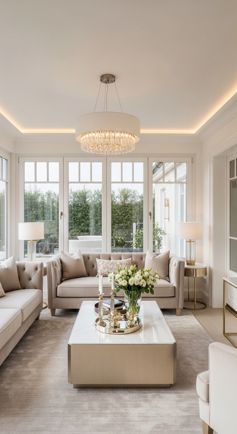 Luxury sun room ideas with plush seating and elegant decor