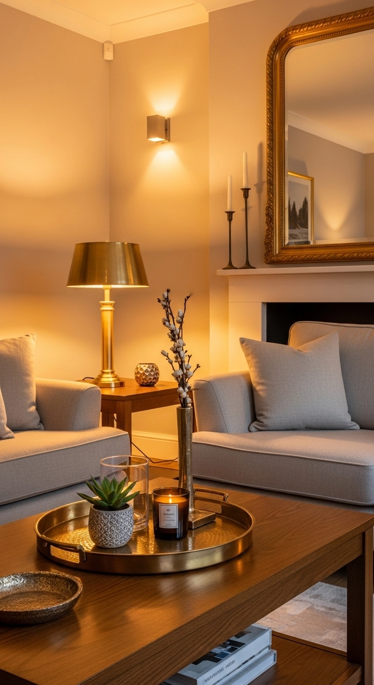 Metal Accent Cozy Living Room Design