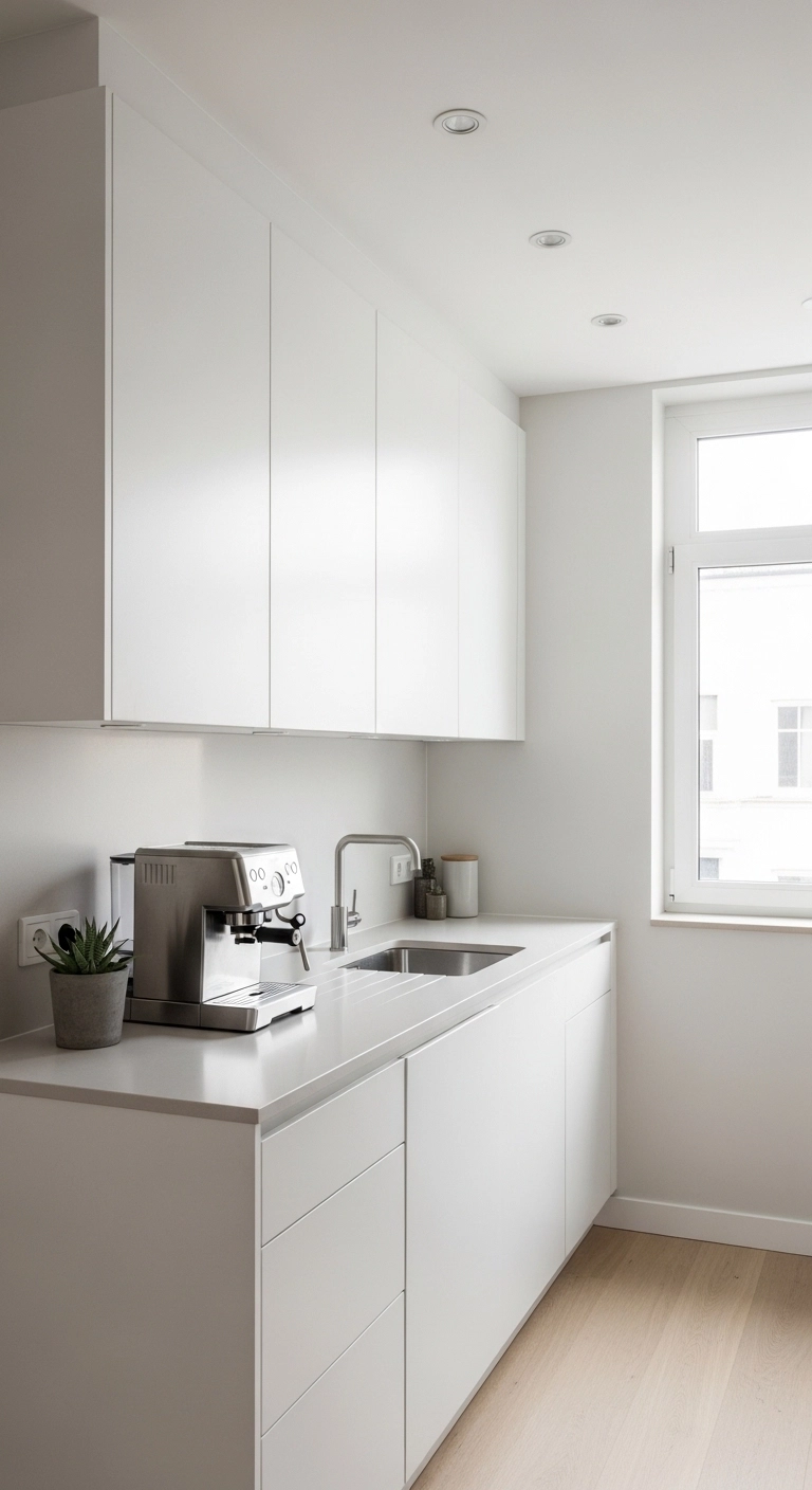 Minimal countertop small kitchen ideas with clean and organized space.
