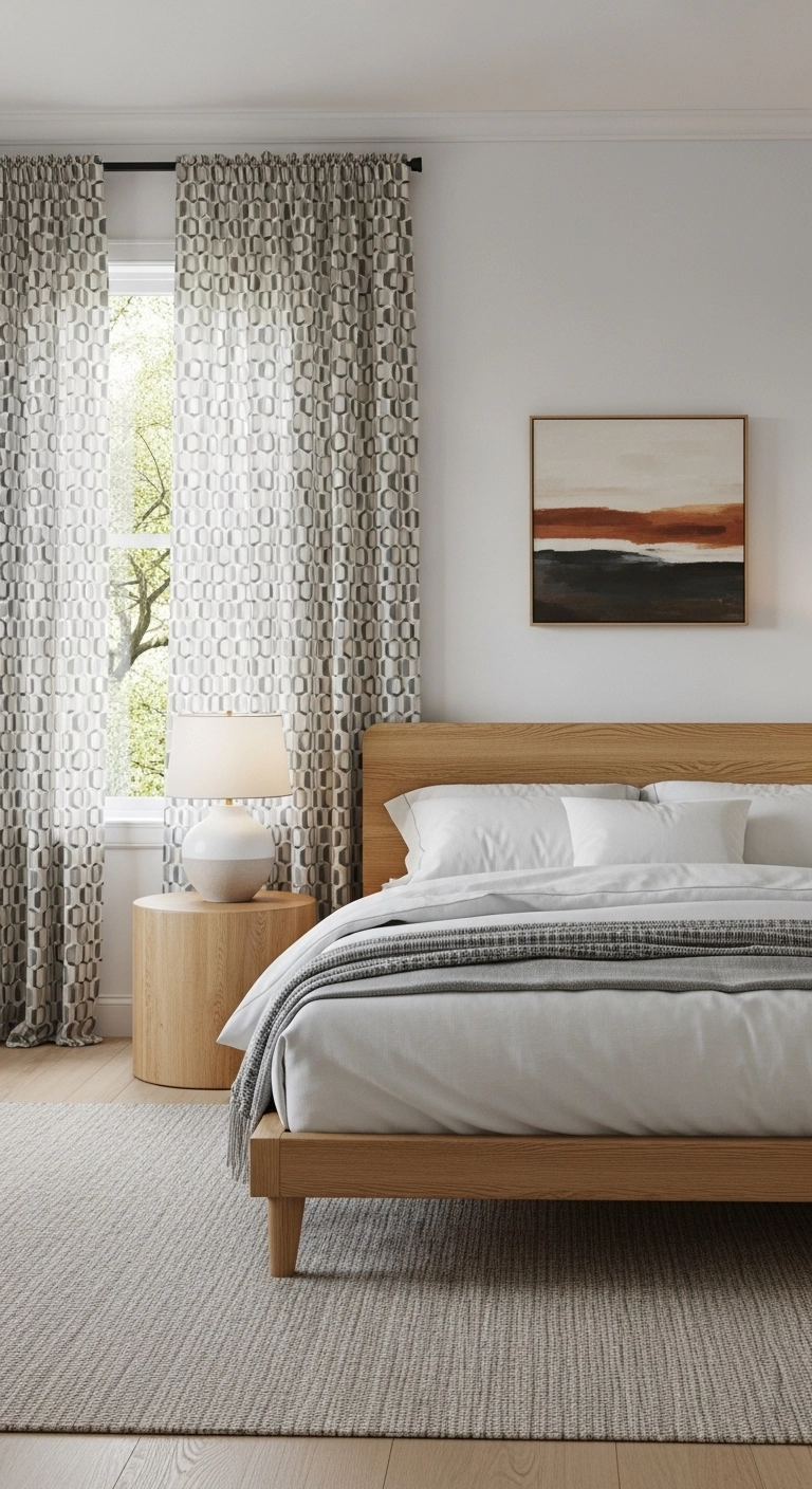 Patterned Curtain Bedroom Style
