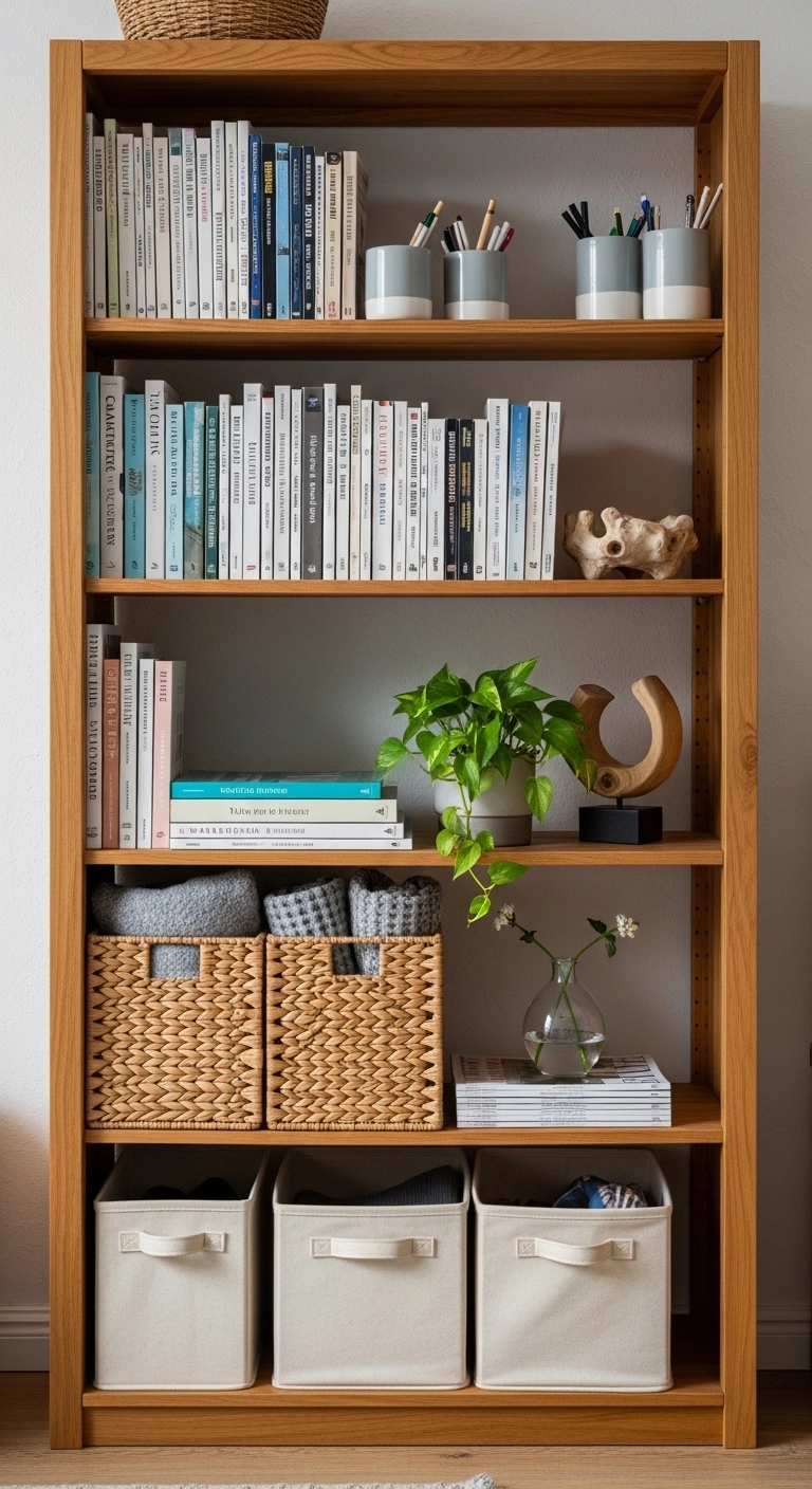Bookshelf decor ideas with practical book storage