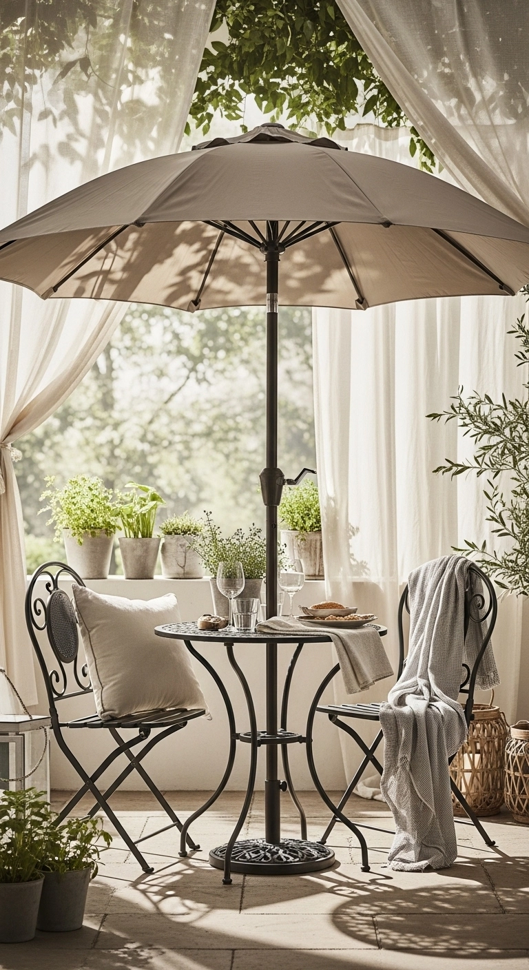 Tiny patio ideas with a compact shade solution for sunny spaces