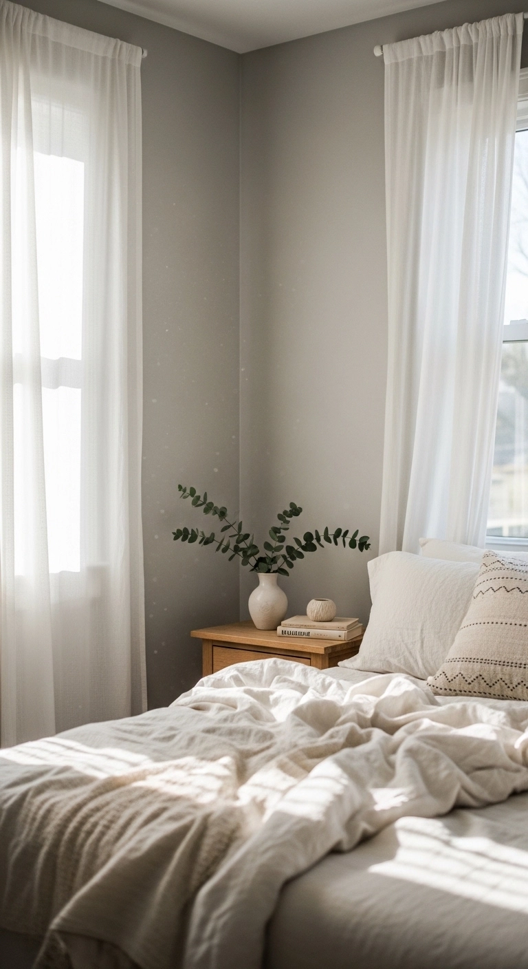 Soft Sheer Bedroom Curtain Look