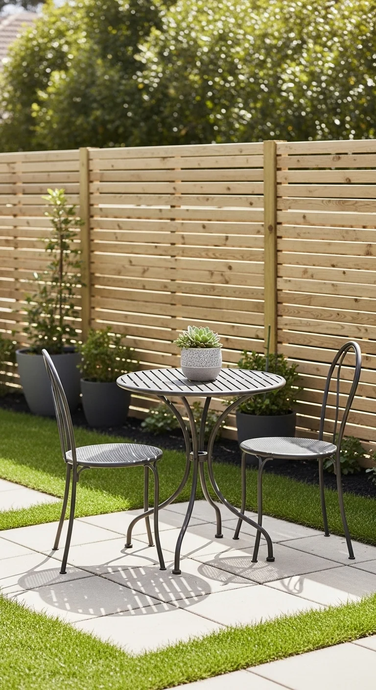 budget small backyard ideas with a clear seating zone and compact patio table