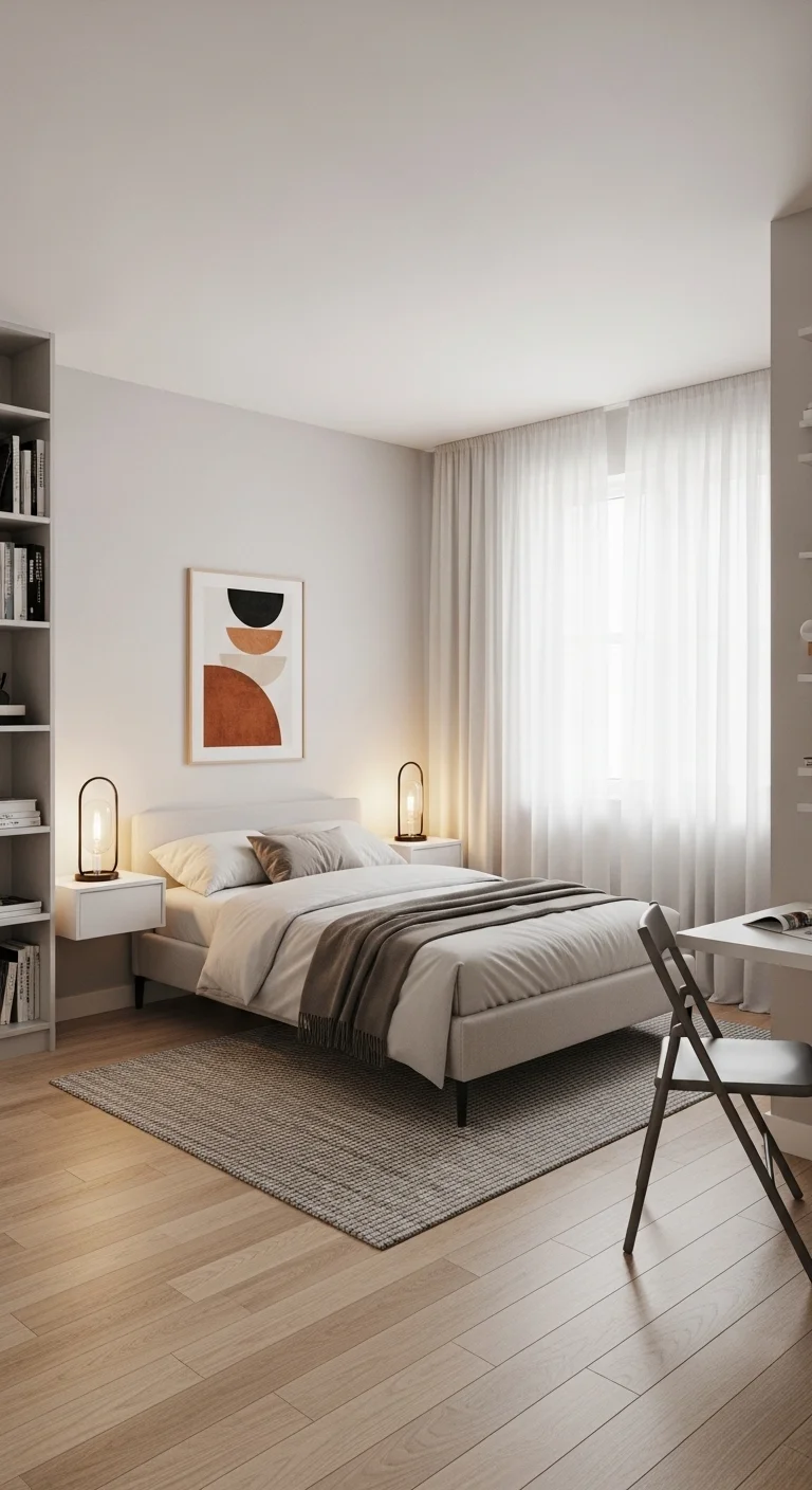 affordable bedroom ideas with a smart layout in a small stylish bedroom