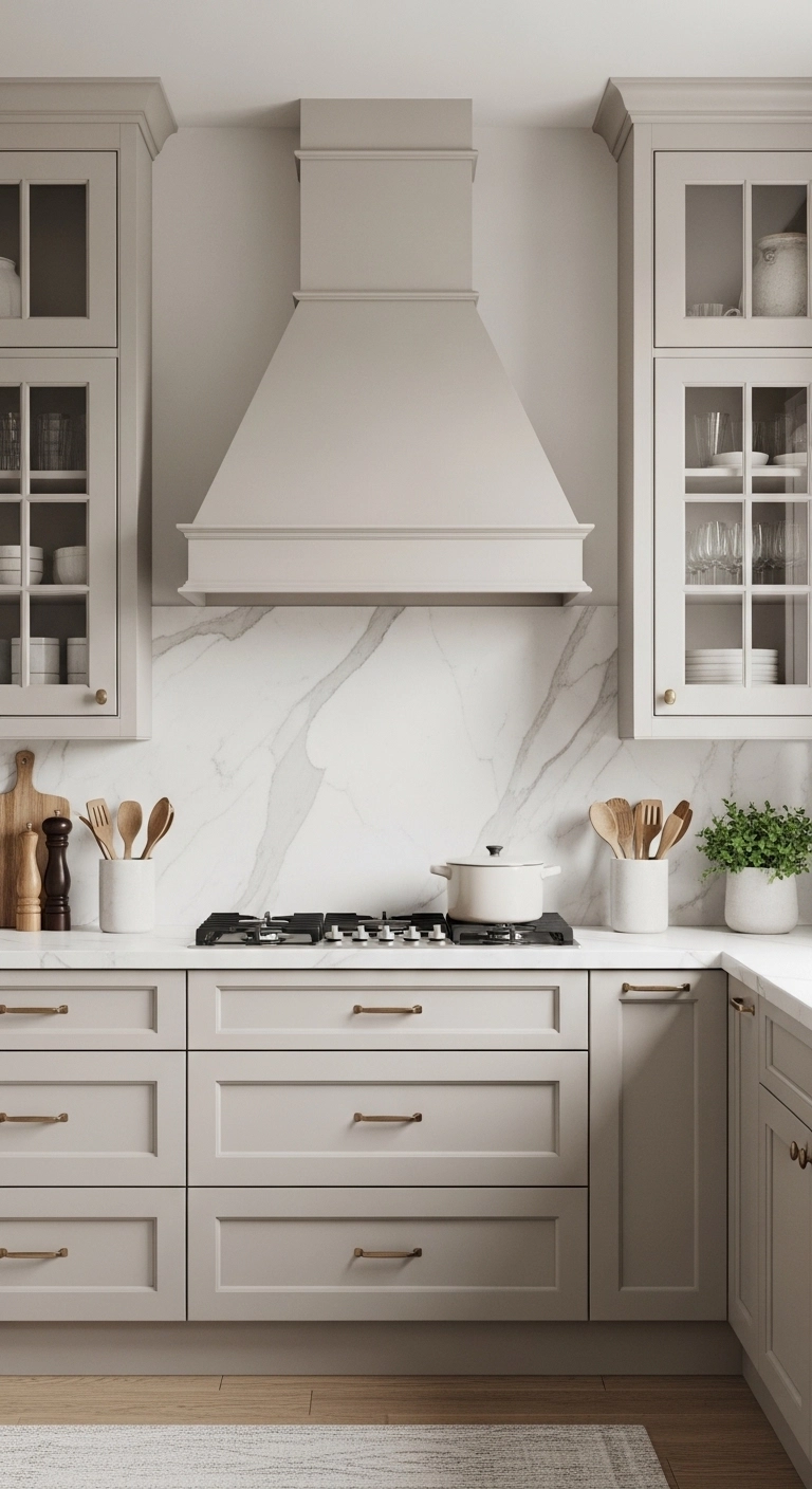 kitchen vent hood ideas with a painted hood blending into the wall