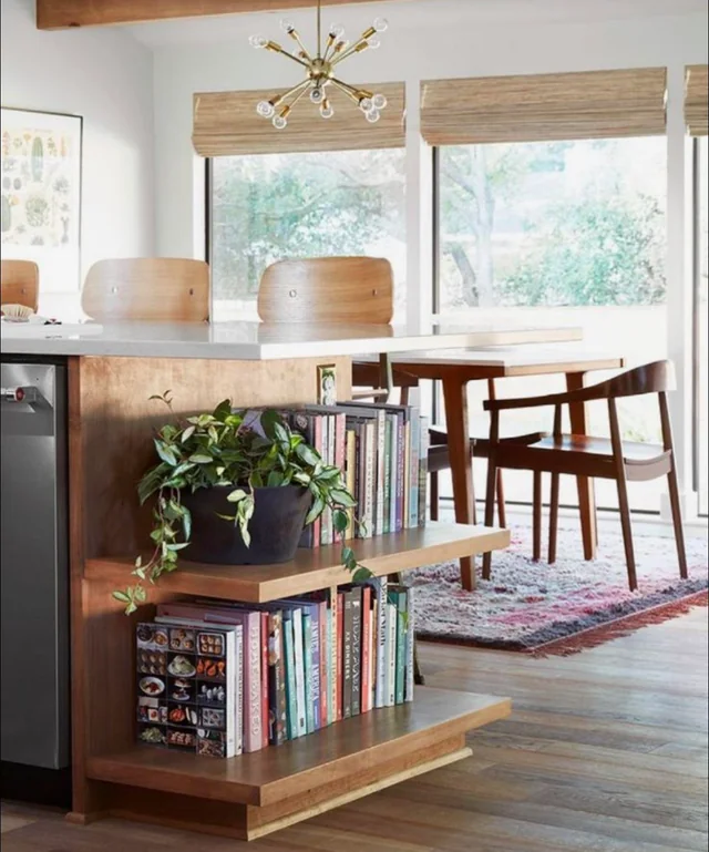 Bring in open shelving through furniture not construction