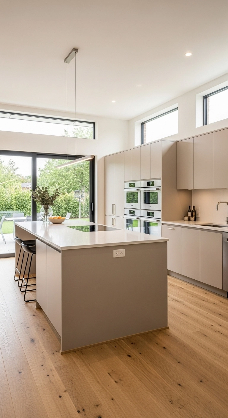 Kitchen ideas with a clean modern layout and large island