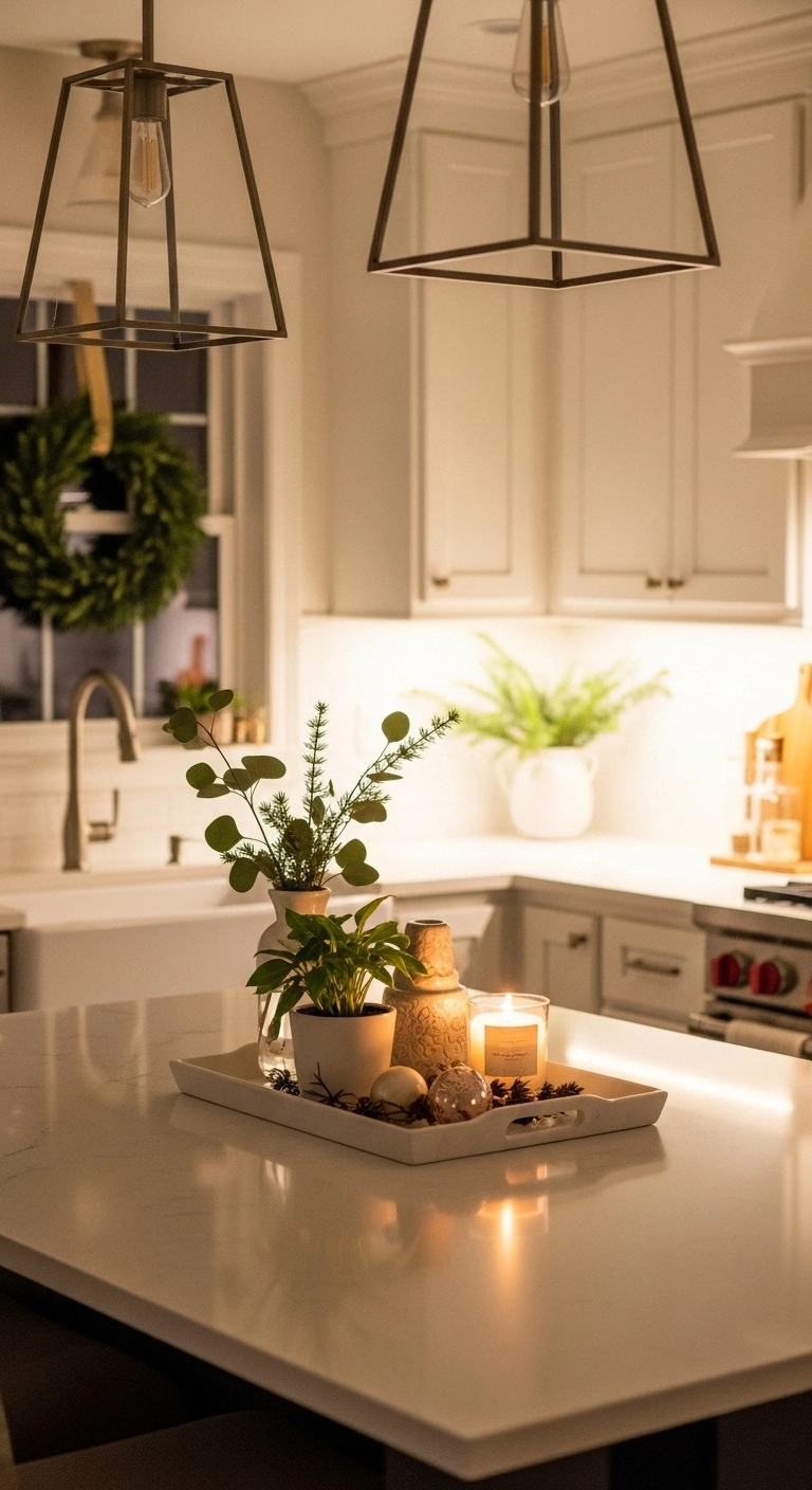 christmas kitchen decor ideas in a clean uncluttered holiday kitchen