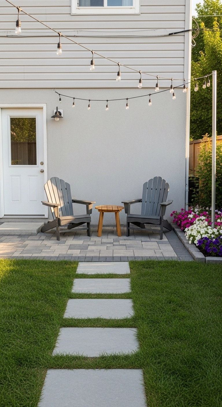 small backyard patio ideas with a simple layout and clear walking path