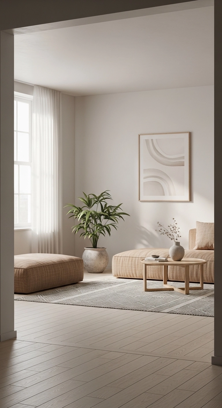 small room decor ideas with cleared clutter and open floor space