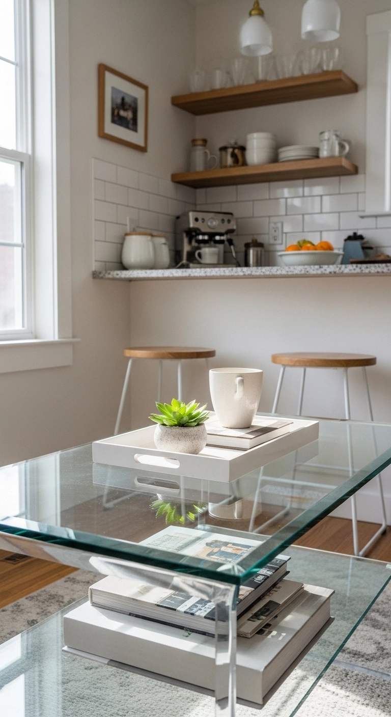 Small home interior design ideas with clear surfaces and simple decor