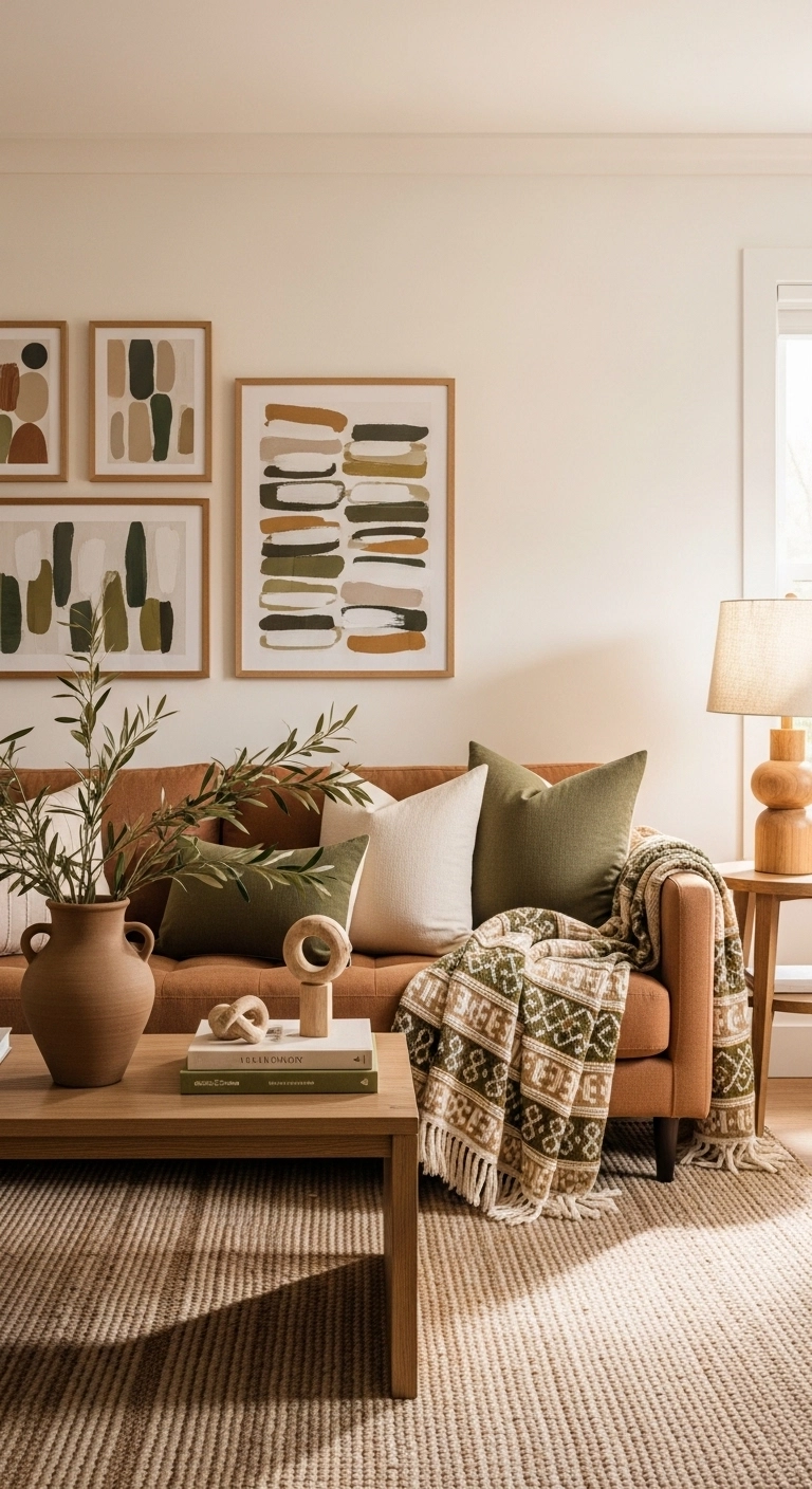 easy home decor updates with a warm cohesive color palette