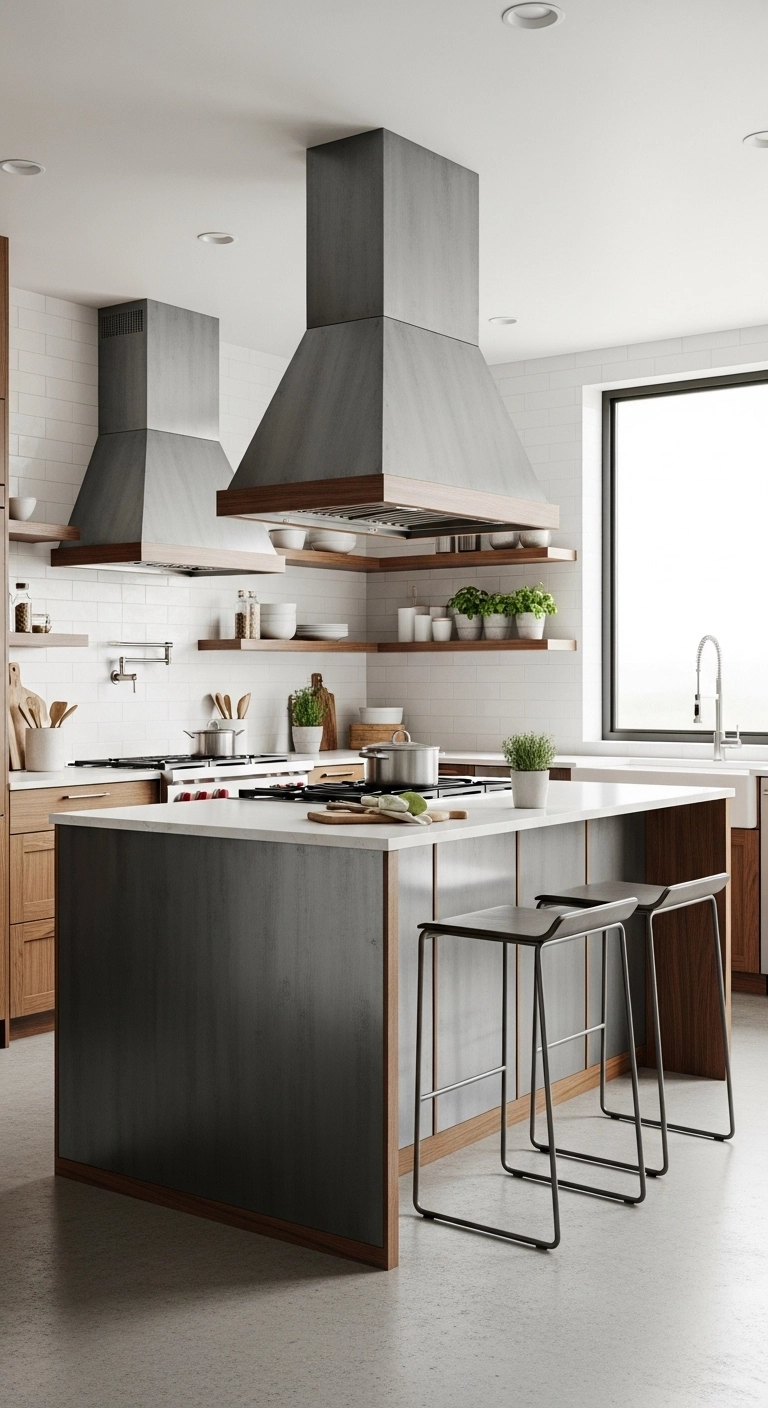 kitchen vent hood ideas with matching hood and island details