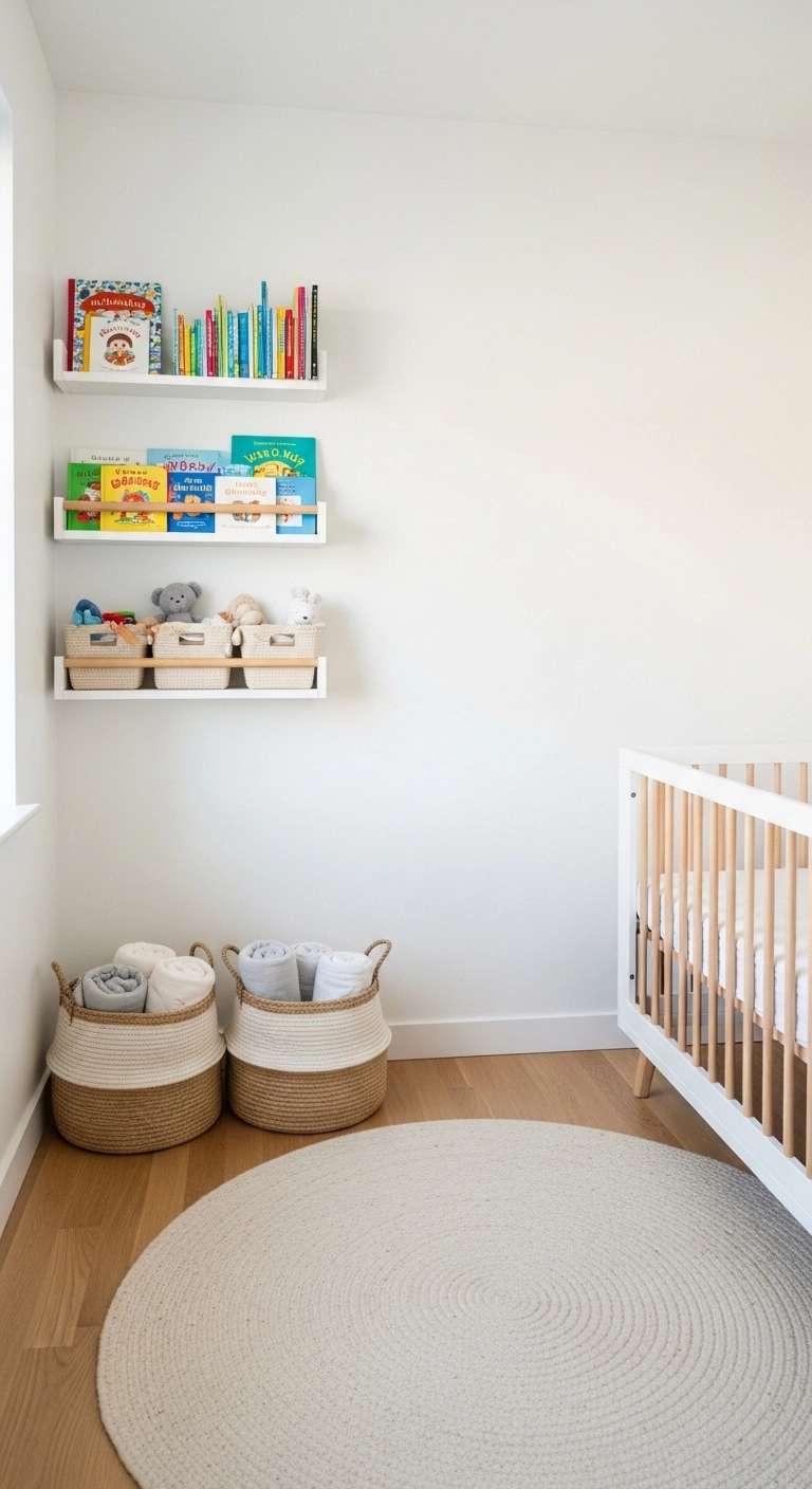 Small nursery ideas with a compact glider in the corner