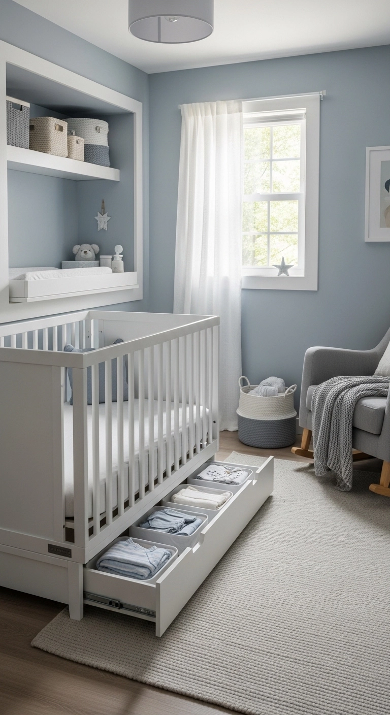 Small nursery ideas using a dresser as a changing station