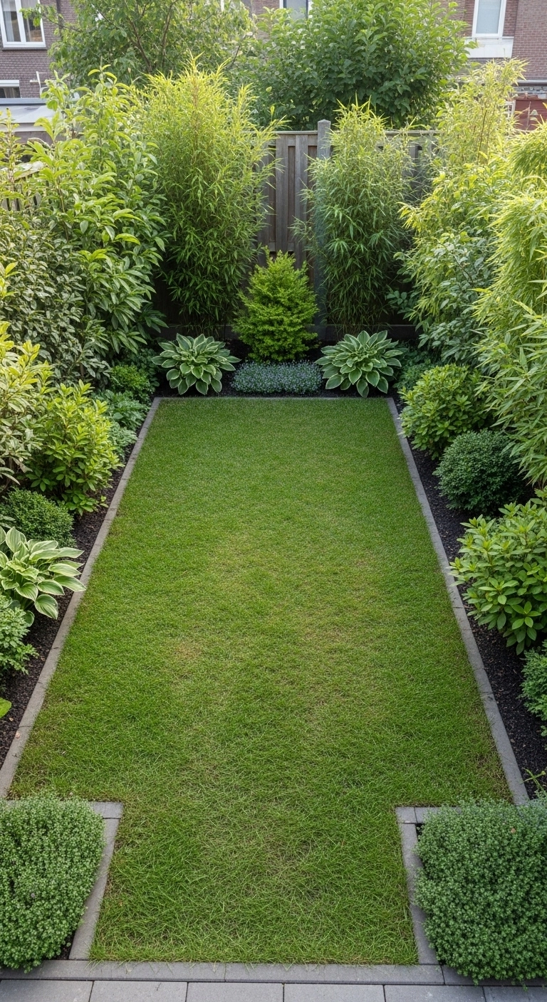 small backyard landscape design ideas with planted borders