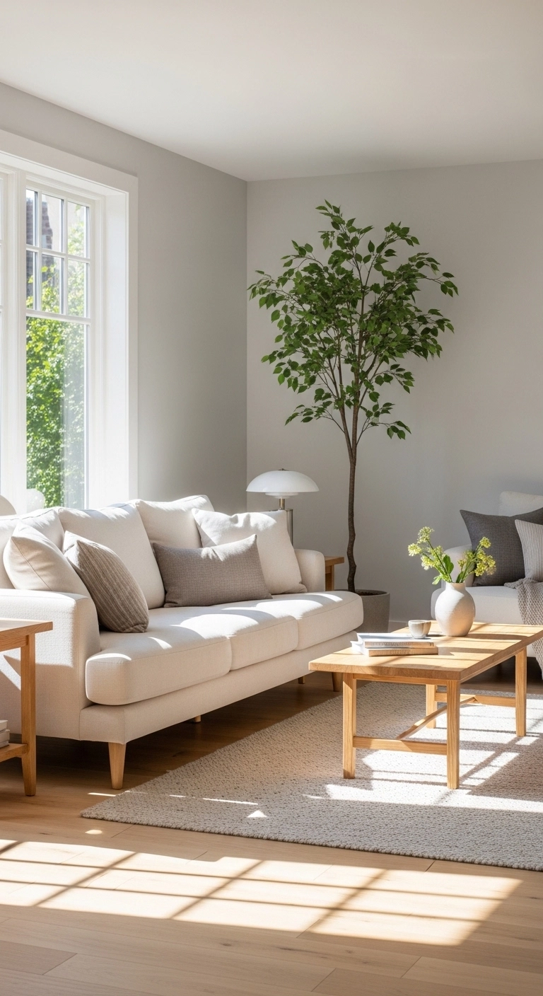 living room decor ideas with indoor plants in a fresh stylish space