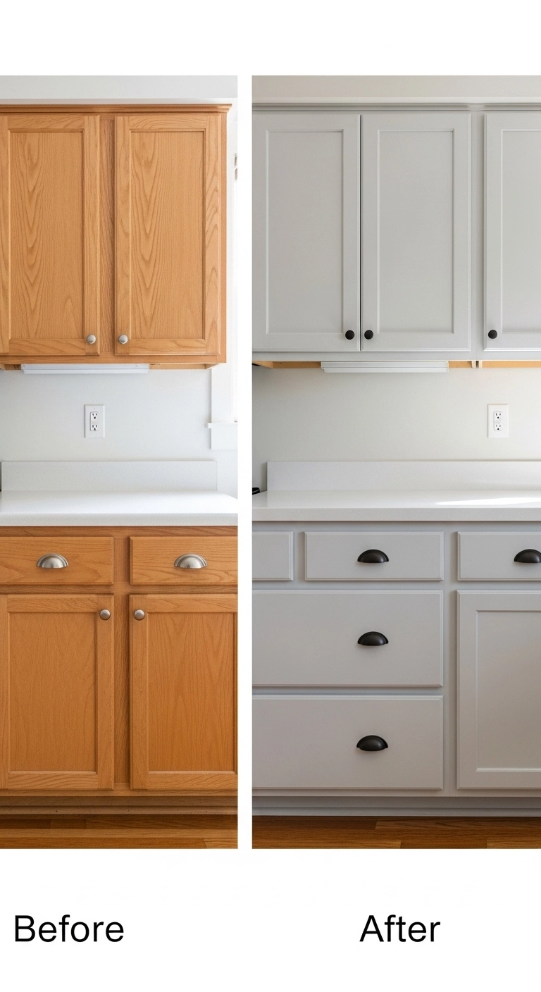 Kitchen cabinet ideas showing updated cabinet hardware in a fresh modern kitchen