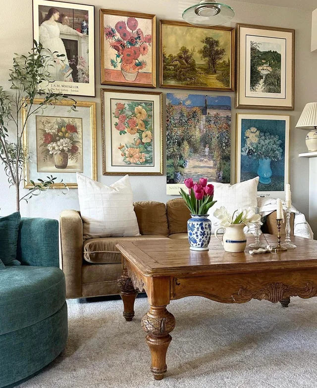 Lean art and frames for a softer easier look