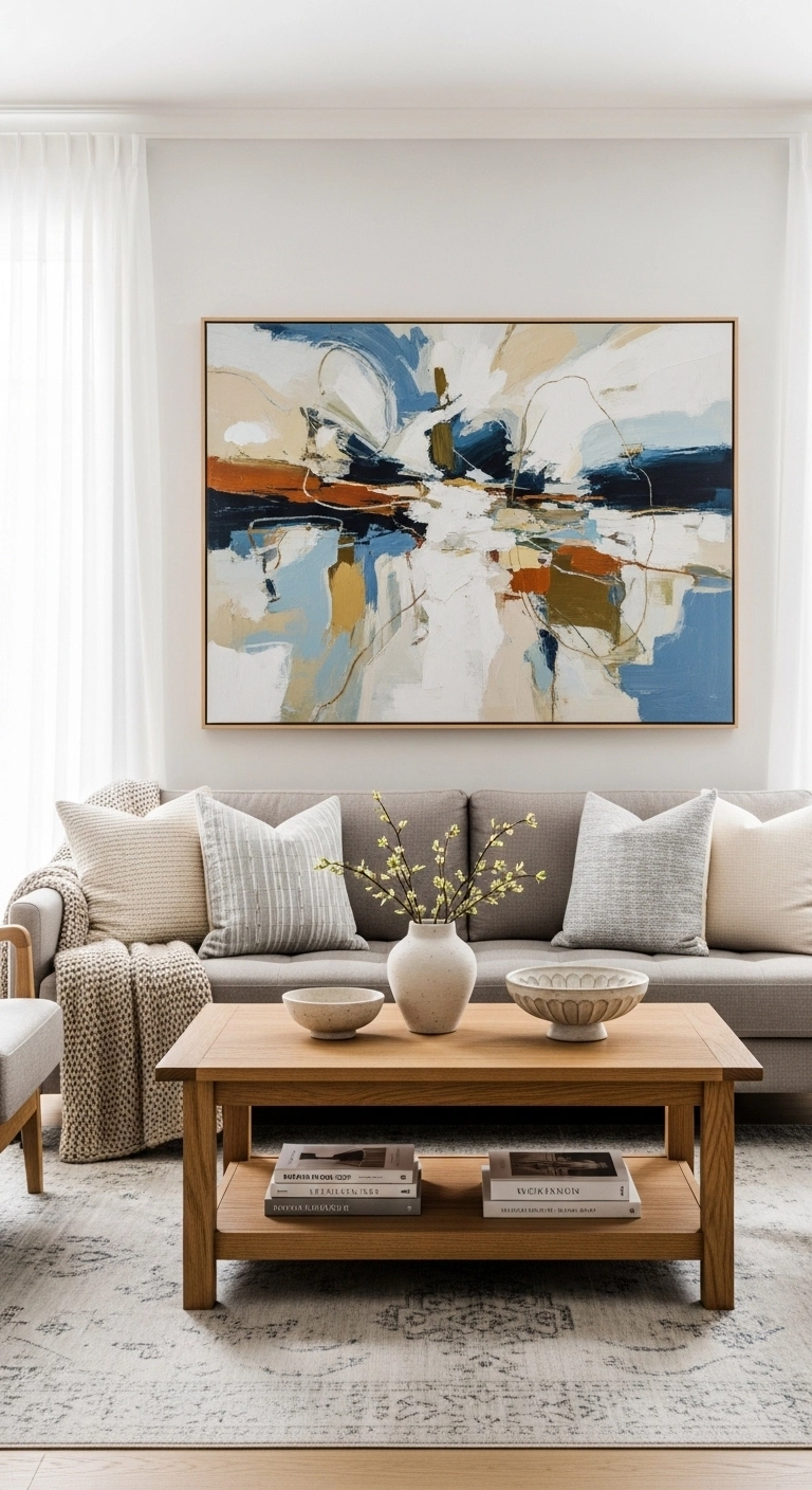 living room decor ideas with a bold focal point and balanced furniture