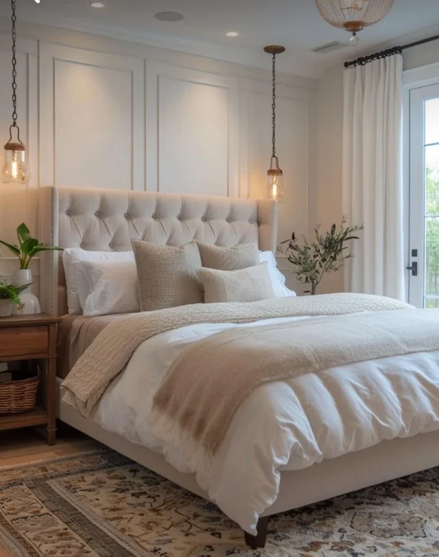 Make the bedroom feel finished with a headboard idea