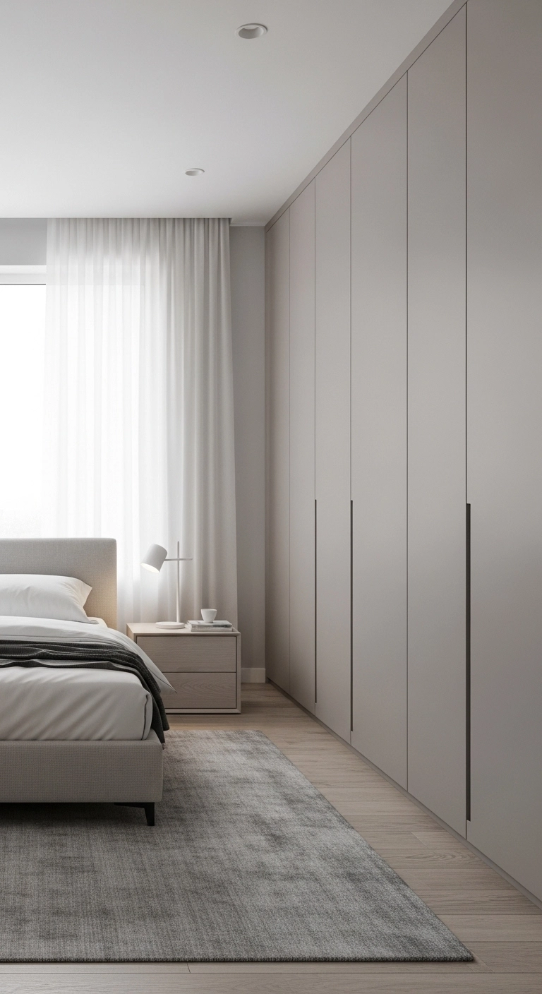 Door painting ideas with closet doors painted to match built-in cabinets