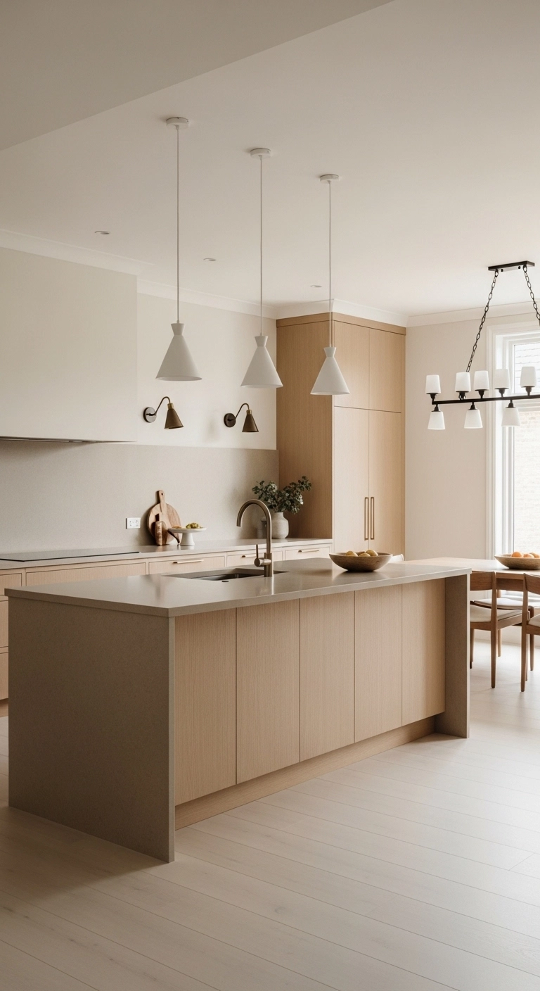 Kitchen lighting ideas with matching fixture shapes in a cohesive kitchen