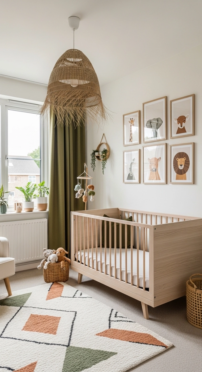 baby room themes with a modern safari nursery in earthy neutral colors