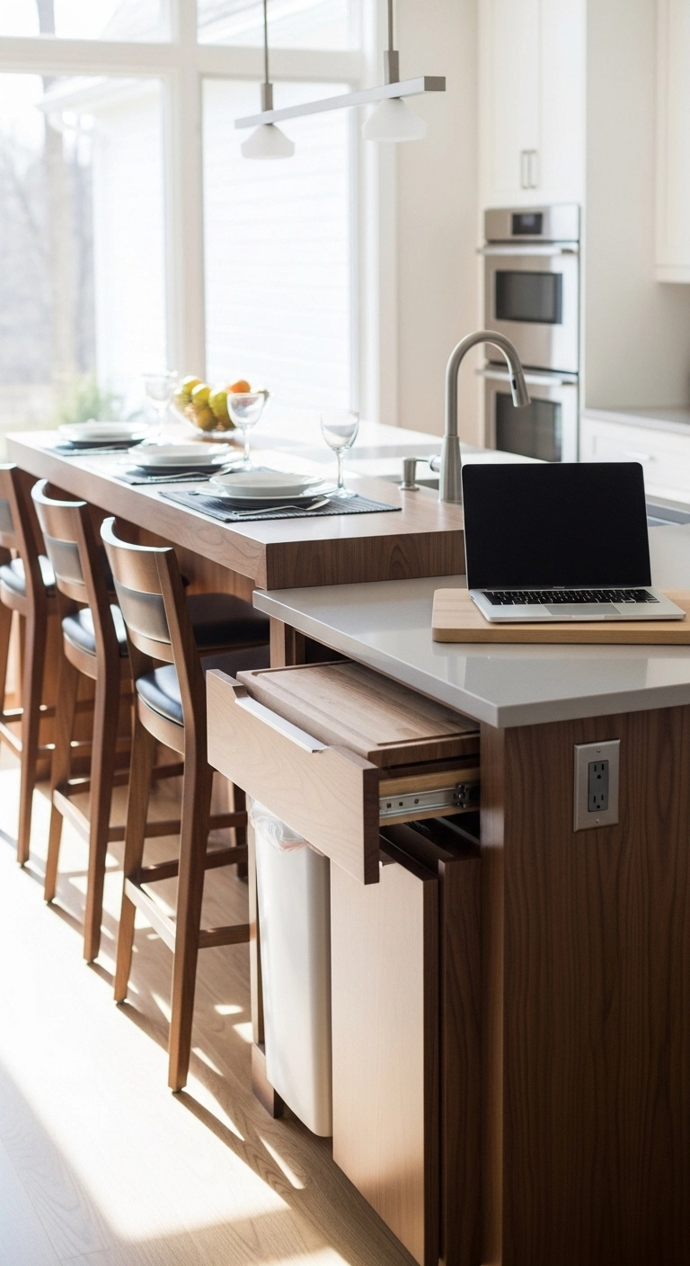 Kitchen ideas with a multi-use island for prep and dining