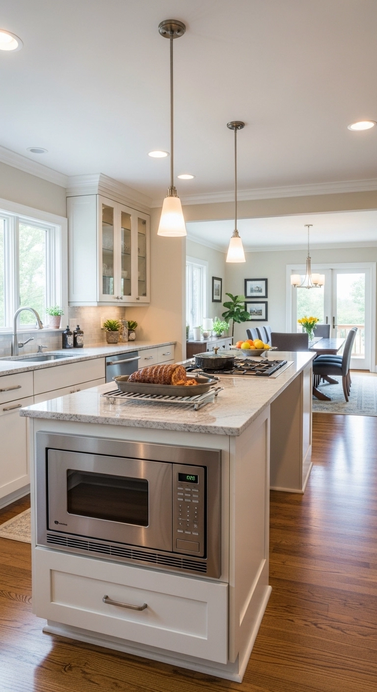 microwave location ideas with the microwave near the serving area