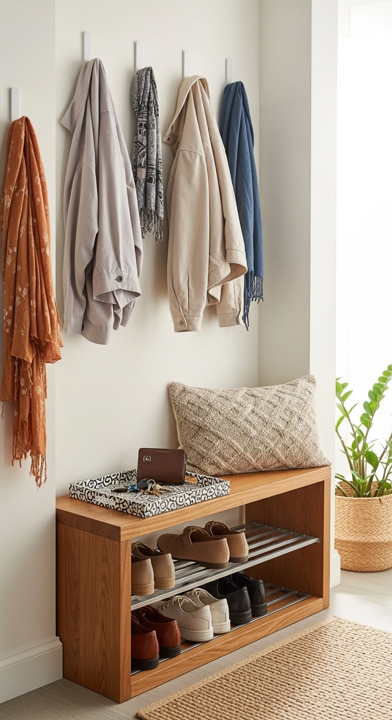 Small home interior design ideas with a neat and practical entryway