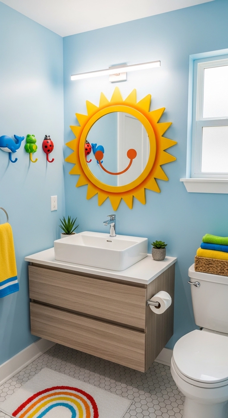 kids bathroom ideas with one fun decor detail
