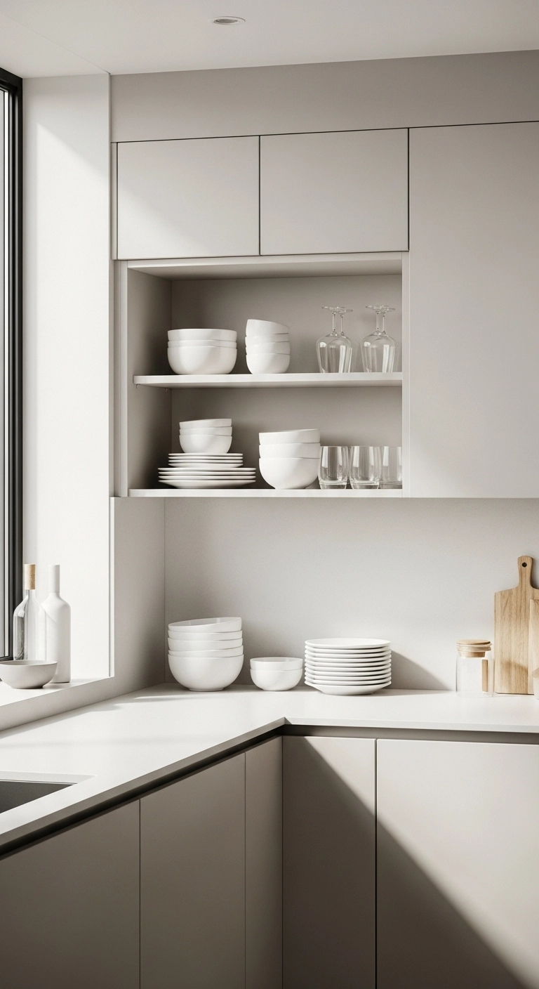 Kitchen ideas with open shelving in a modern kitchen