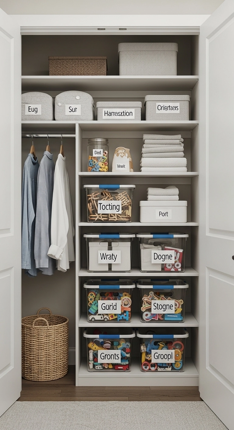 toy storage solutions with a well-organized toy closet