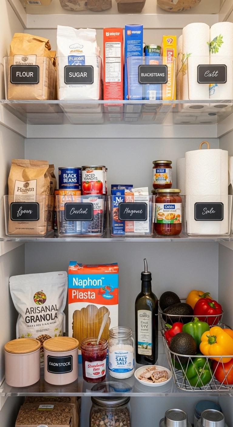 small pantry ideas with separate backstock storage