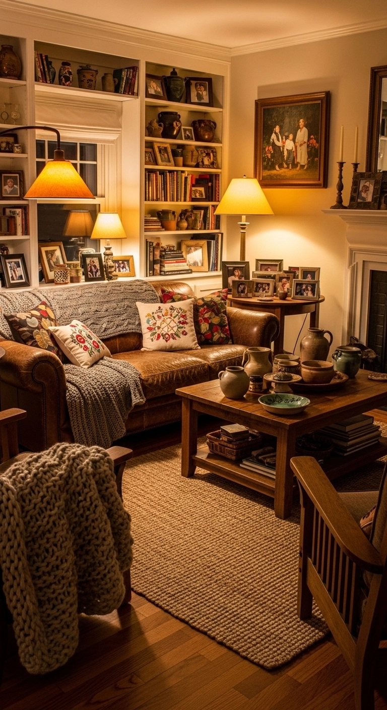 house decor with personal touches like books and framed photos