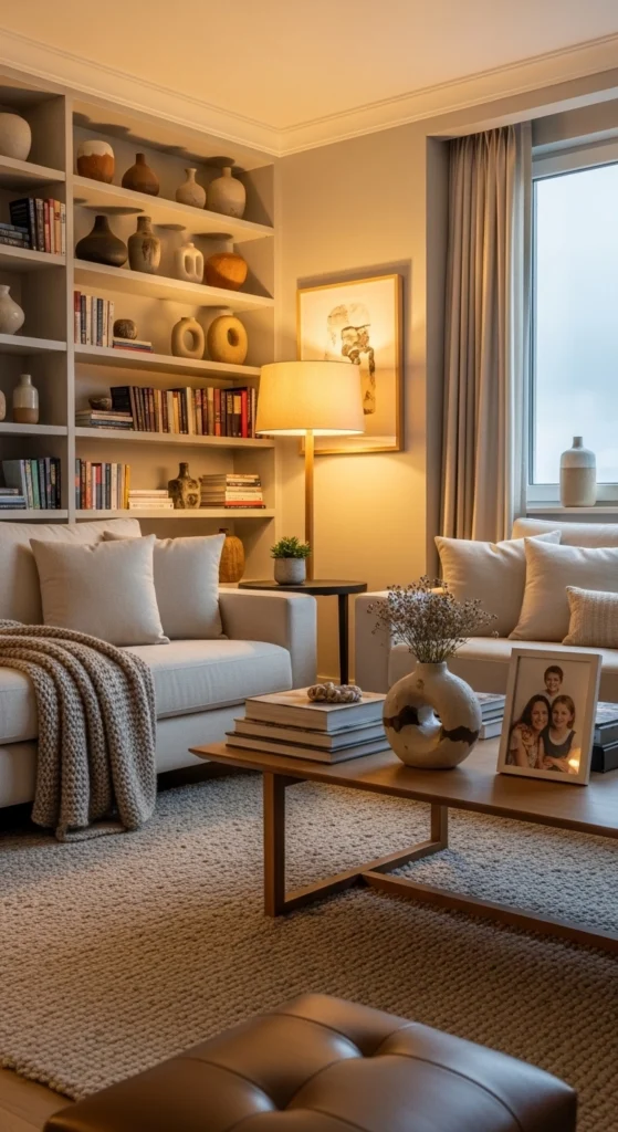 modern living room designs with personal decor and luxe cozy style