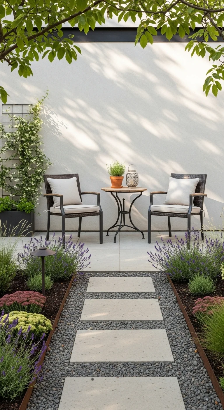 small backyard landscape design ideas with a cozy seating area