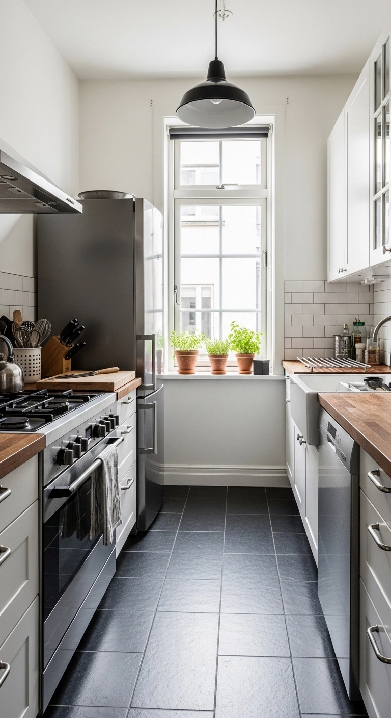 galley kitchen ideas with a functional layout designed for daily cooking