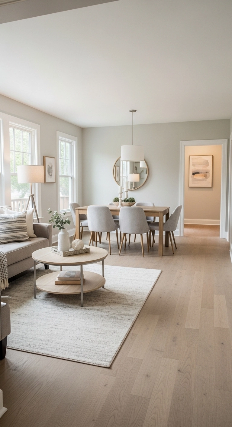 small home renovation ideas with consistent flooring flow