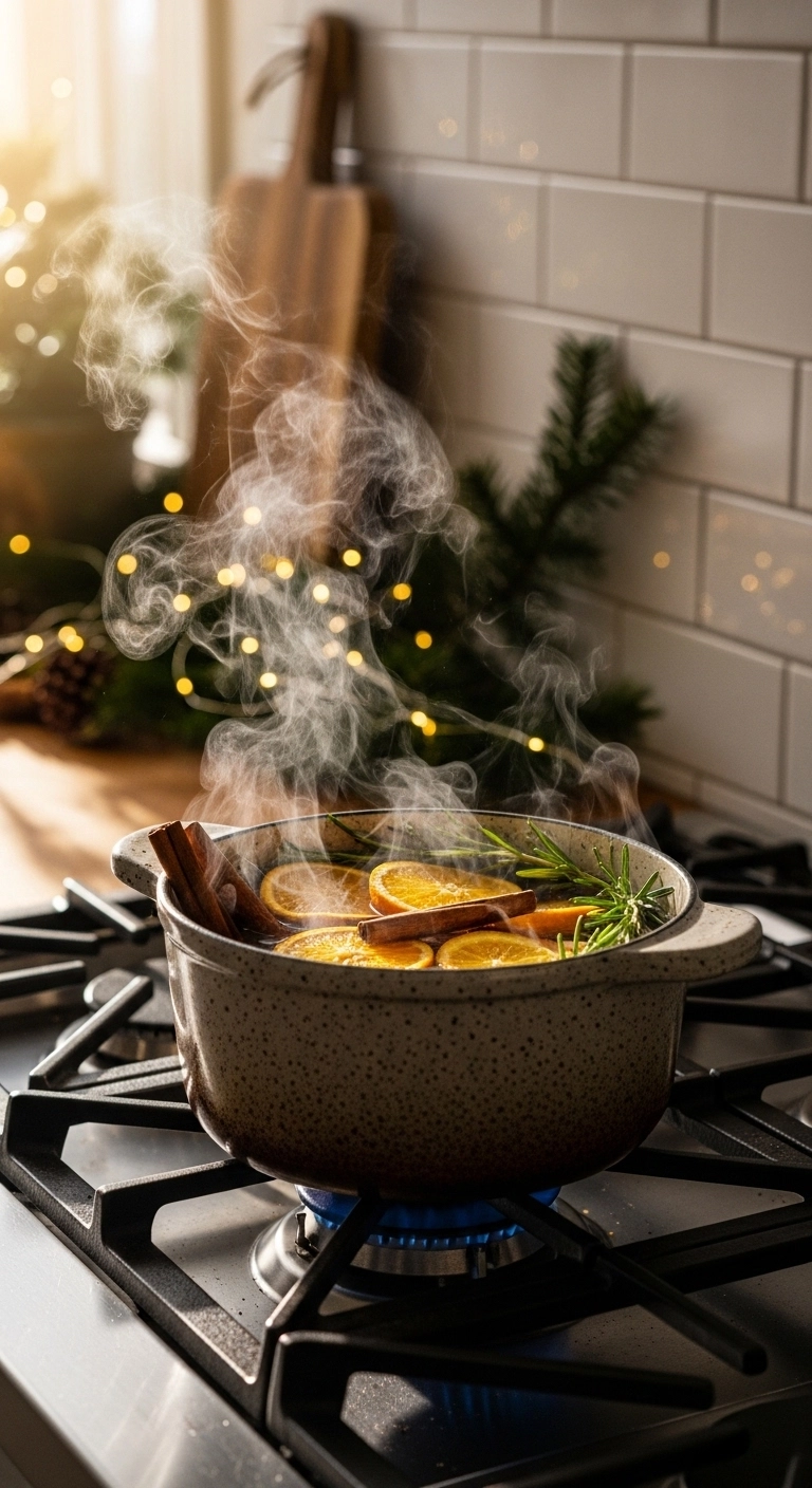 christmas kitchen decor ideas with a simmer pot on the stove