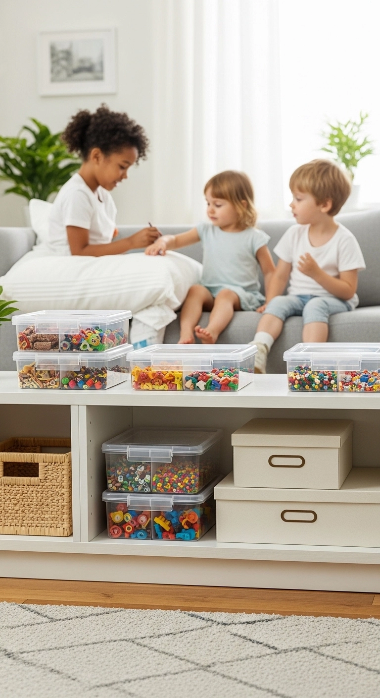 toy storage solutions with clear containers for small toy pieces