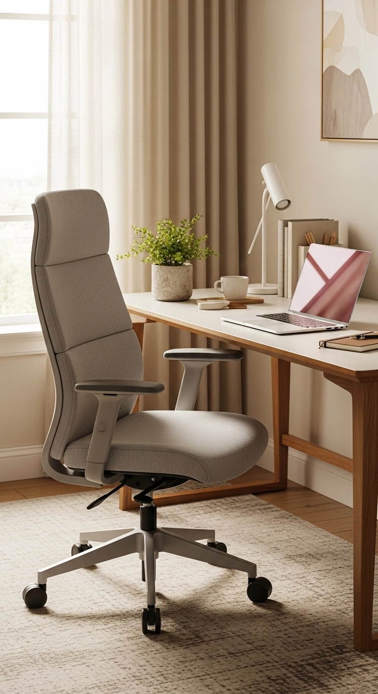 home office ideas with an ergonomic chair in a stylish setup