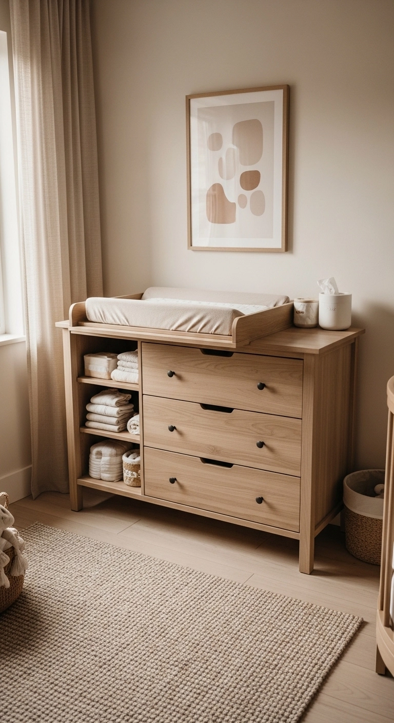 Small nursery ideas with storage bins under the crib