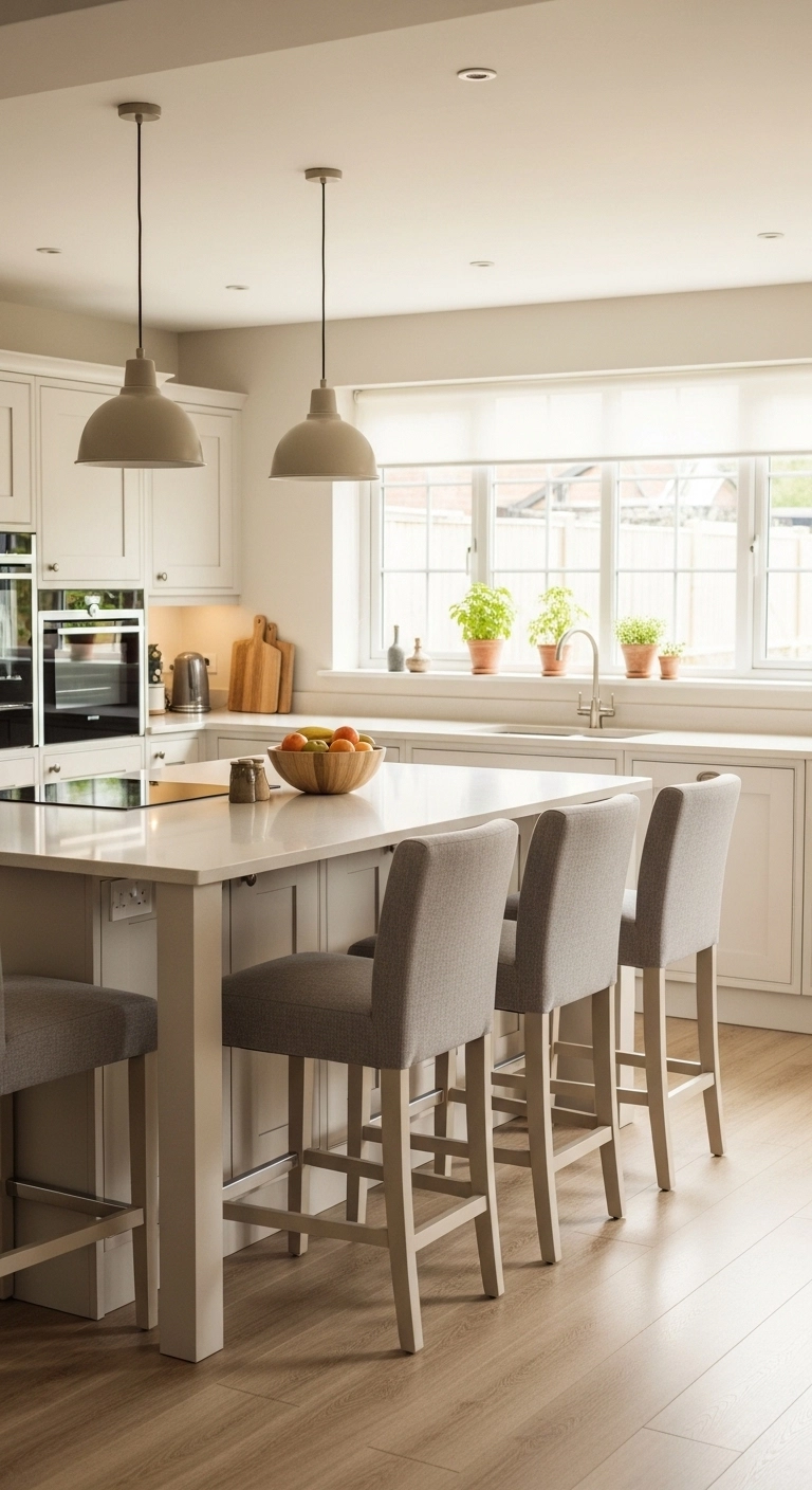 kitchen stool ideas with upholstered stools for comfortable island seating