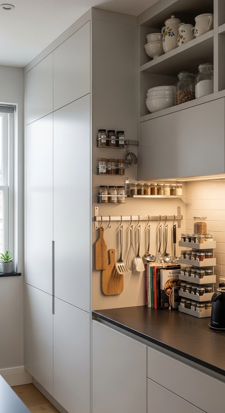 kitchen ideas for small spaces with tall vertical storage solutions