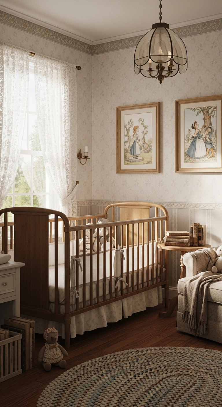 baby room themes with a vintage storybook nursery and classic decor