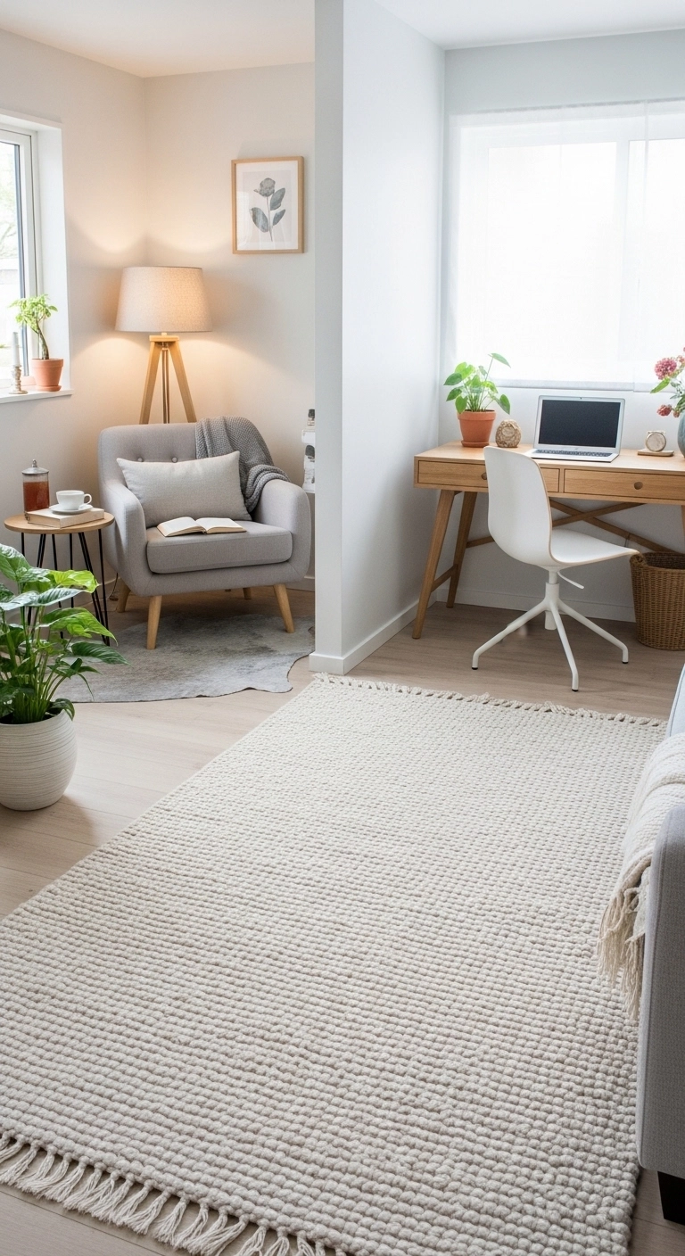 Small home interior design ideas with clear zones in an open-plan room